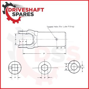 10-3-122X, Slip Yoke - Square Bore 1000 series, 1.000 Bore