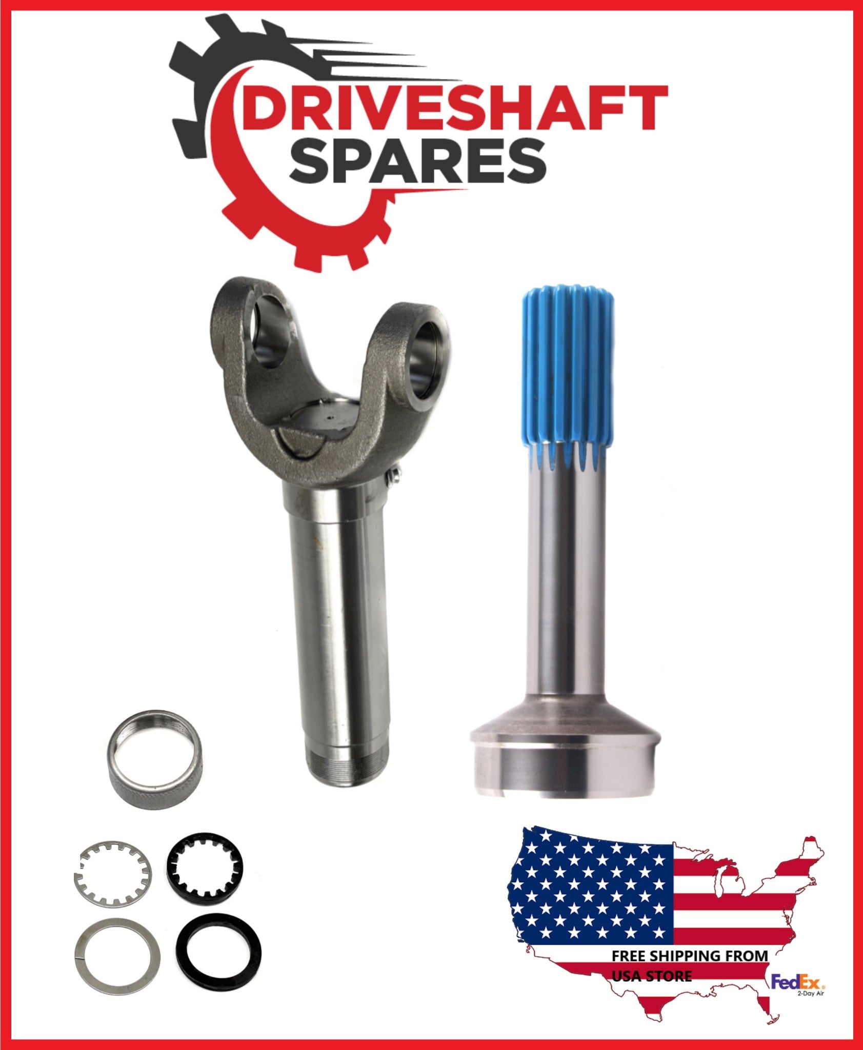 3-40-1611 + 3-3-508KX Spline Stub Tube Shaft & Driveshaft Slip Yoke 1410 Series