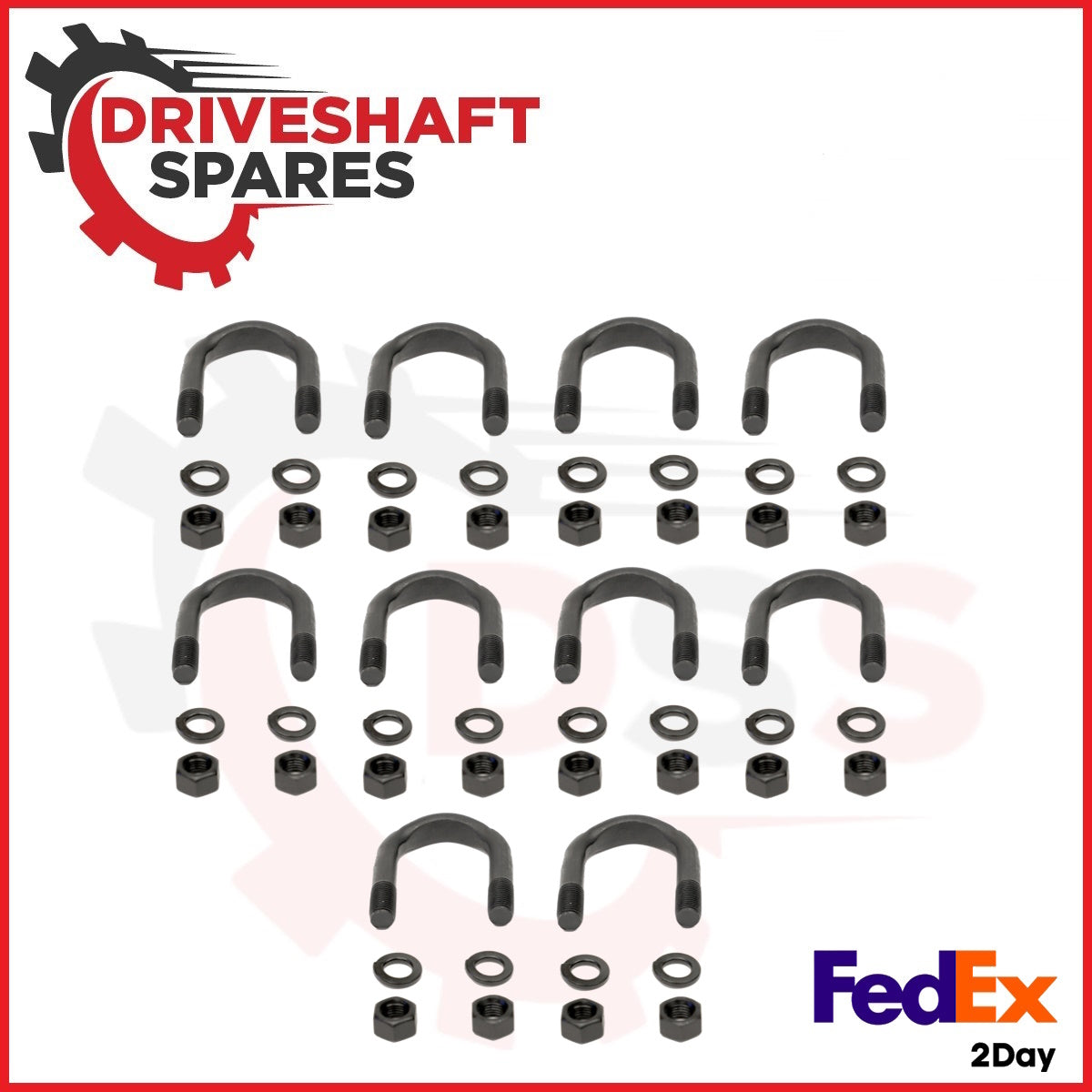 10 Pack 3-94-18X Universal Joint U-Bolt Kit 1350/1410 Series (0.375-24.000)
