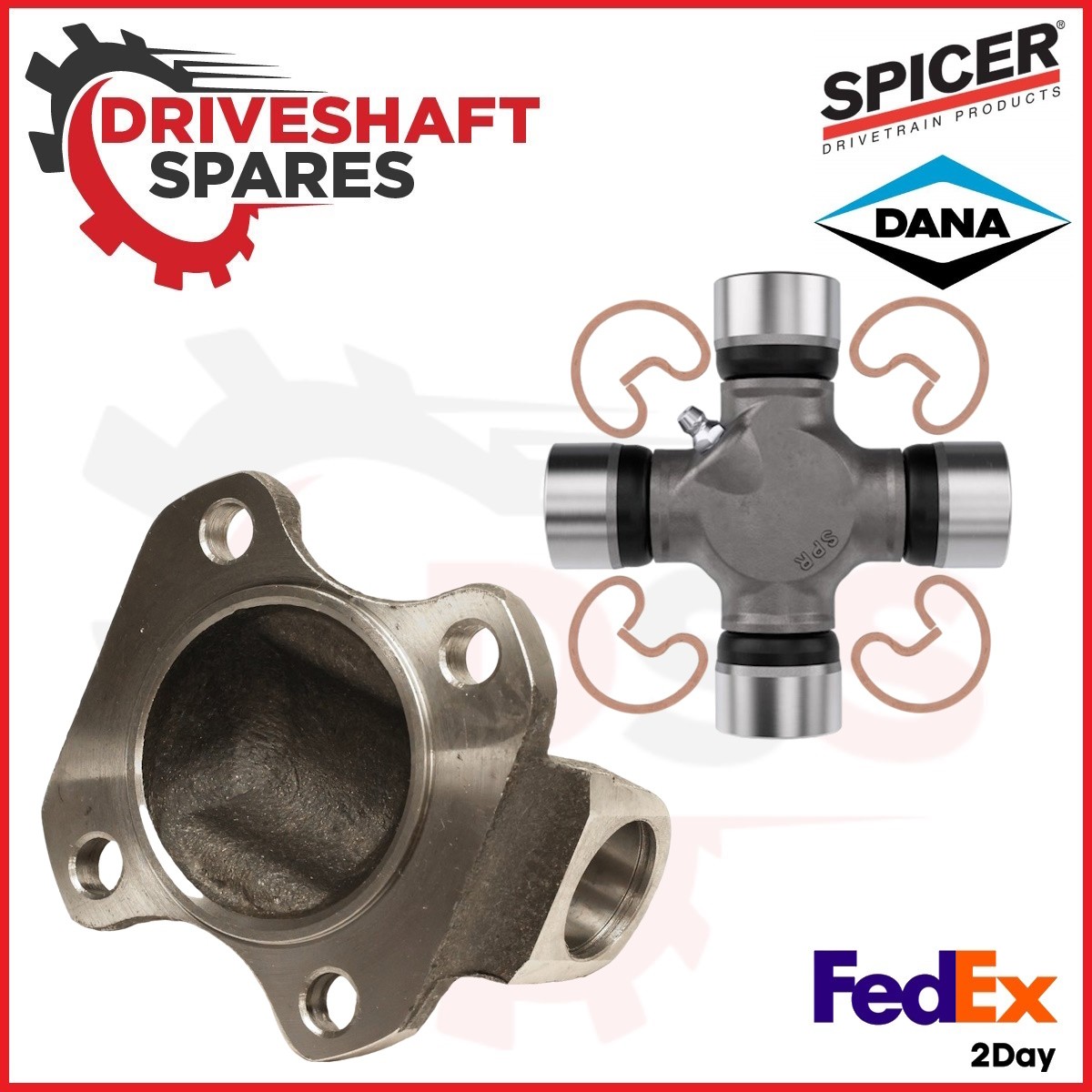 3-2-1329, Driveshaft Flange Yoke + 5-160XS, SPICER U-Joint Kit - 1410 Series