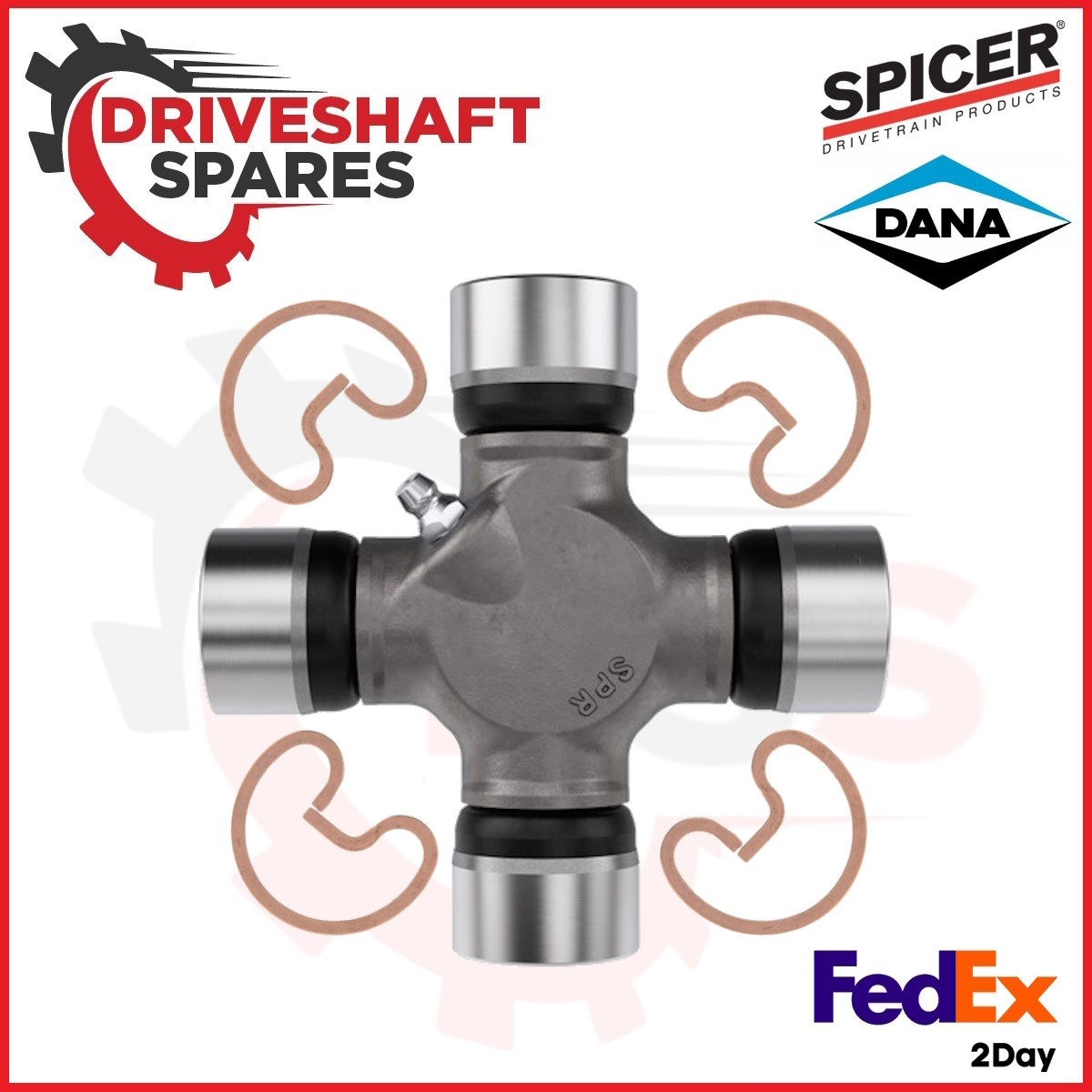 3-2-1329, Driveshaft Flange Yoke + 5-160XS, SPICER U-Joint Kit - 1410 Series - Image 4
