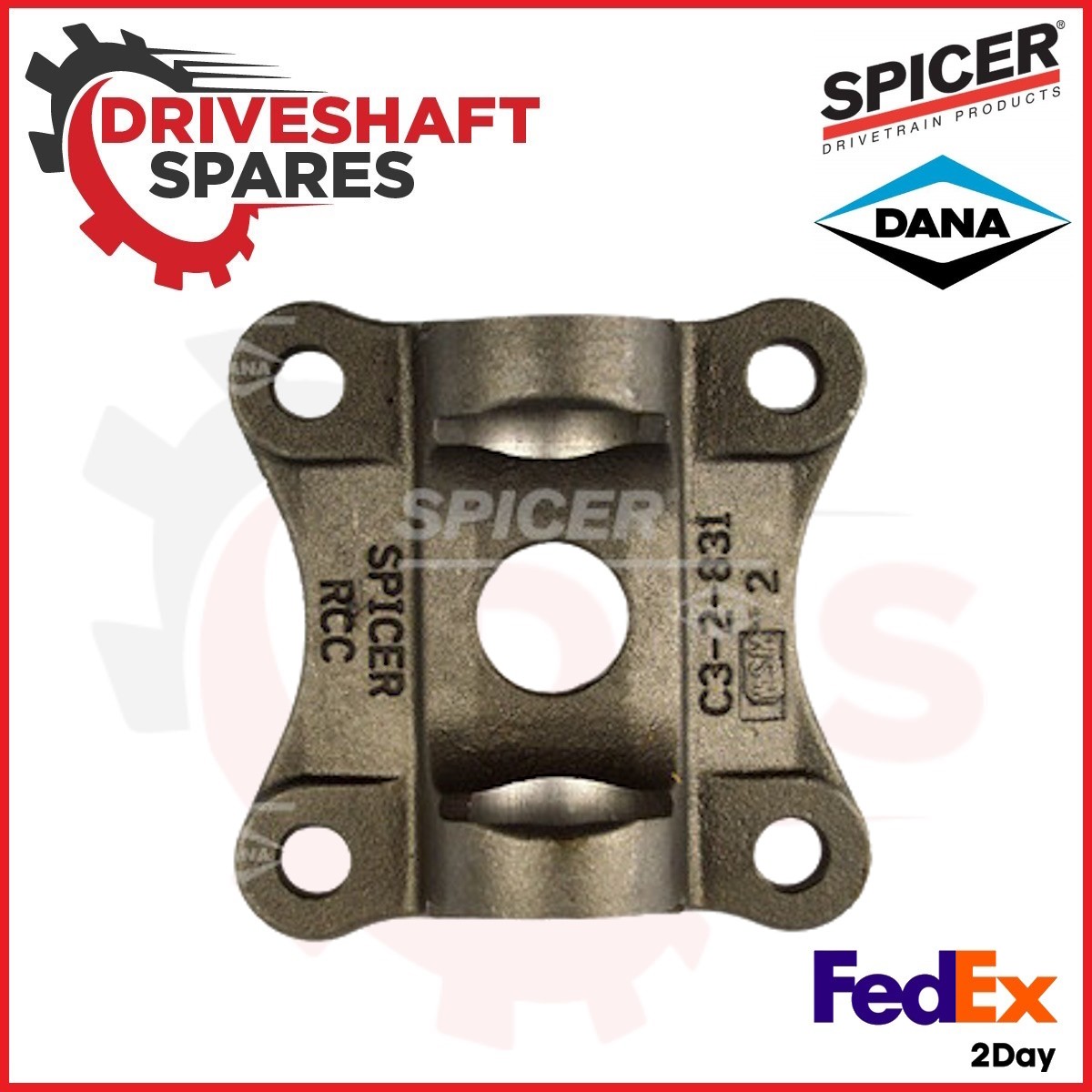 3-2-1859S, SPICER Flange Yoke 1350 Series + 5-178XS, SPICER U-Joint (1350). - Image 3