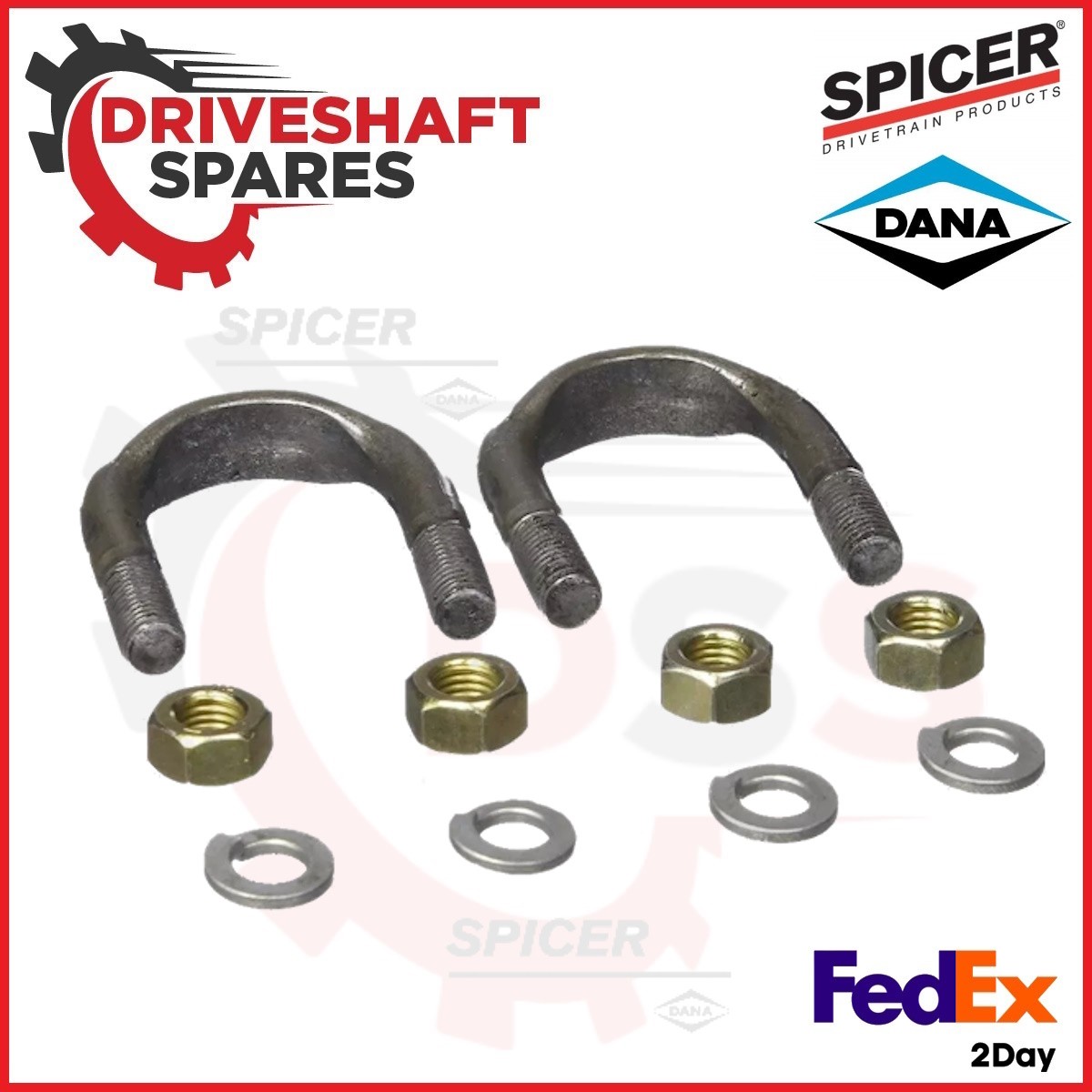 10016266 SPICER End Yoke 32 Spline 1310 Series + 2-94-28X SPICER U-Bolt Kit - Image 3