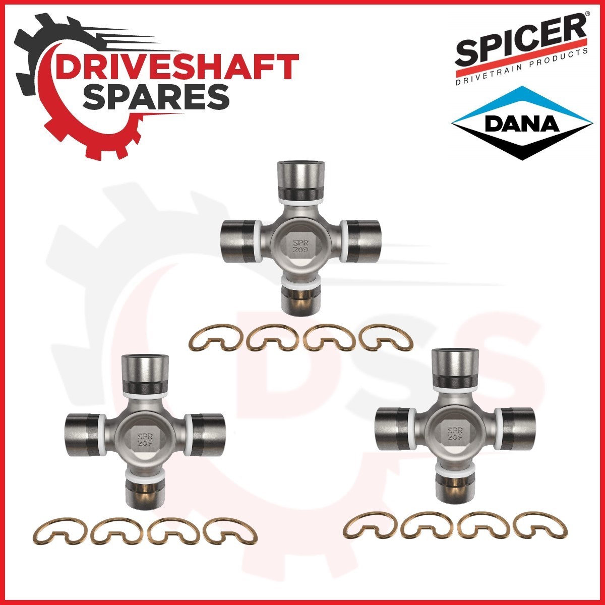 DODGE RAM 2500 1995-2002 SPICER U-Joints & Bearing Rear Driveshaft repair Kit - Image 3