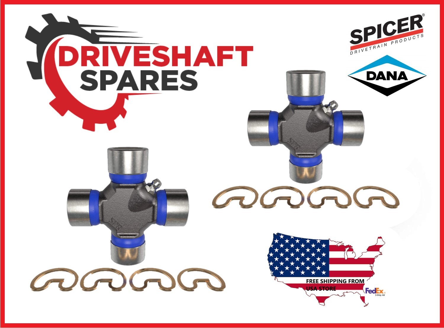 Mercedes ML Series Front Driveshaft CV Joint + 5-153X SPICER U-Joint (X2). - Image 2