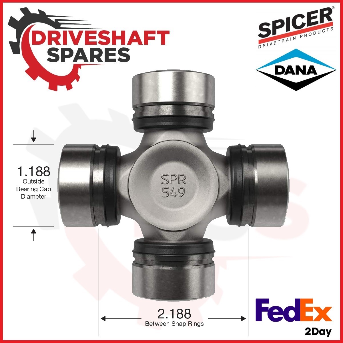 TWO SPICER Front Axle Shaft U-Joint Kit Jeep Wrangler Cherokee Wagoneer - Image 3
