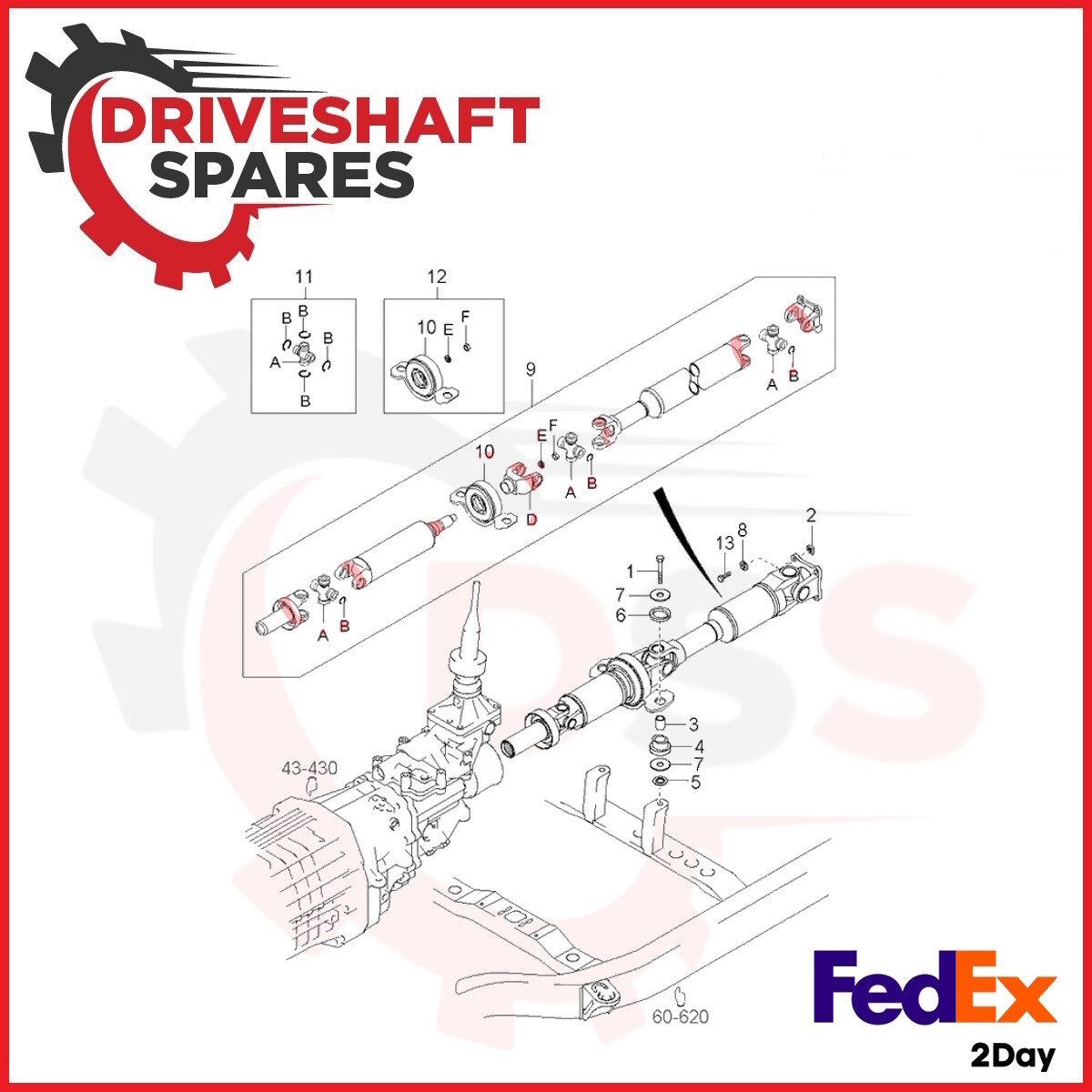 CENTER BEARING for KIA SORENTO 2WD Center Support Bearing 49575-3E300 - Image 2