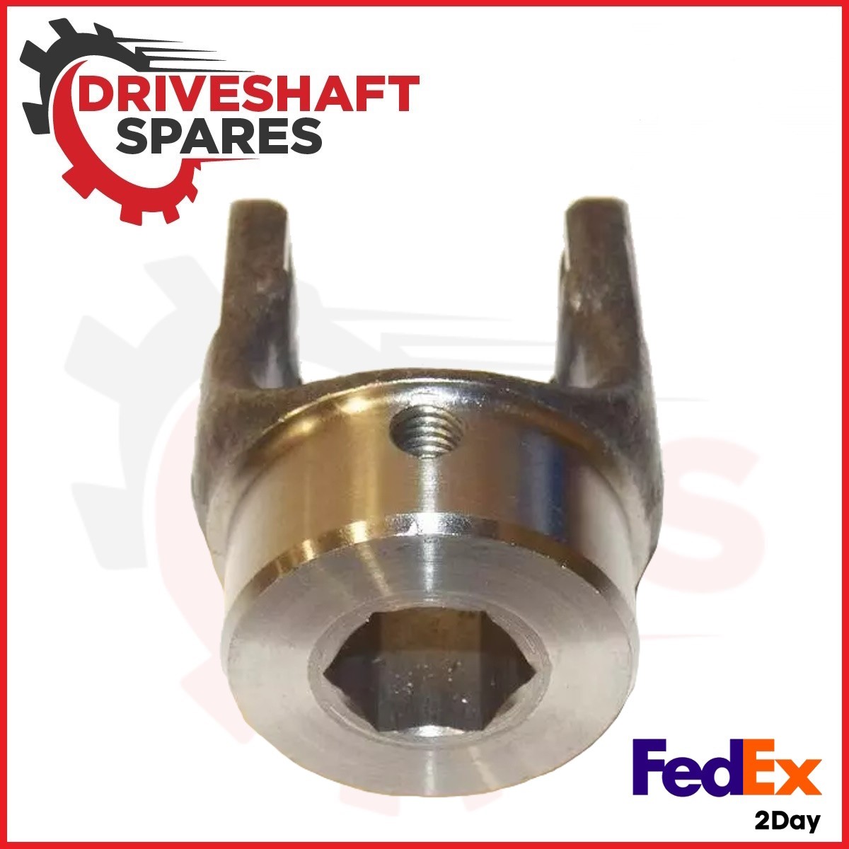 10-4-282, End Yoke - Hex Bore 1000 series, 0.875 Bore, Ø2.000 hub diameter