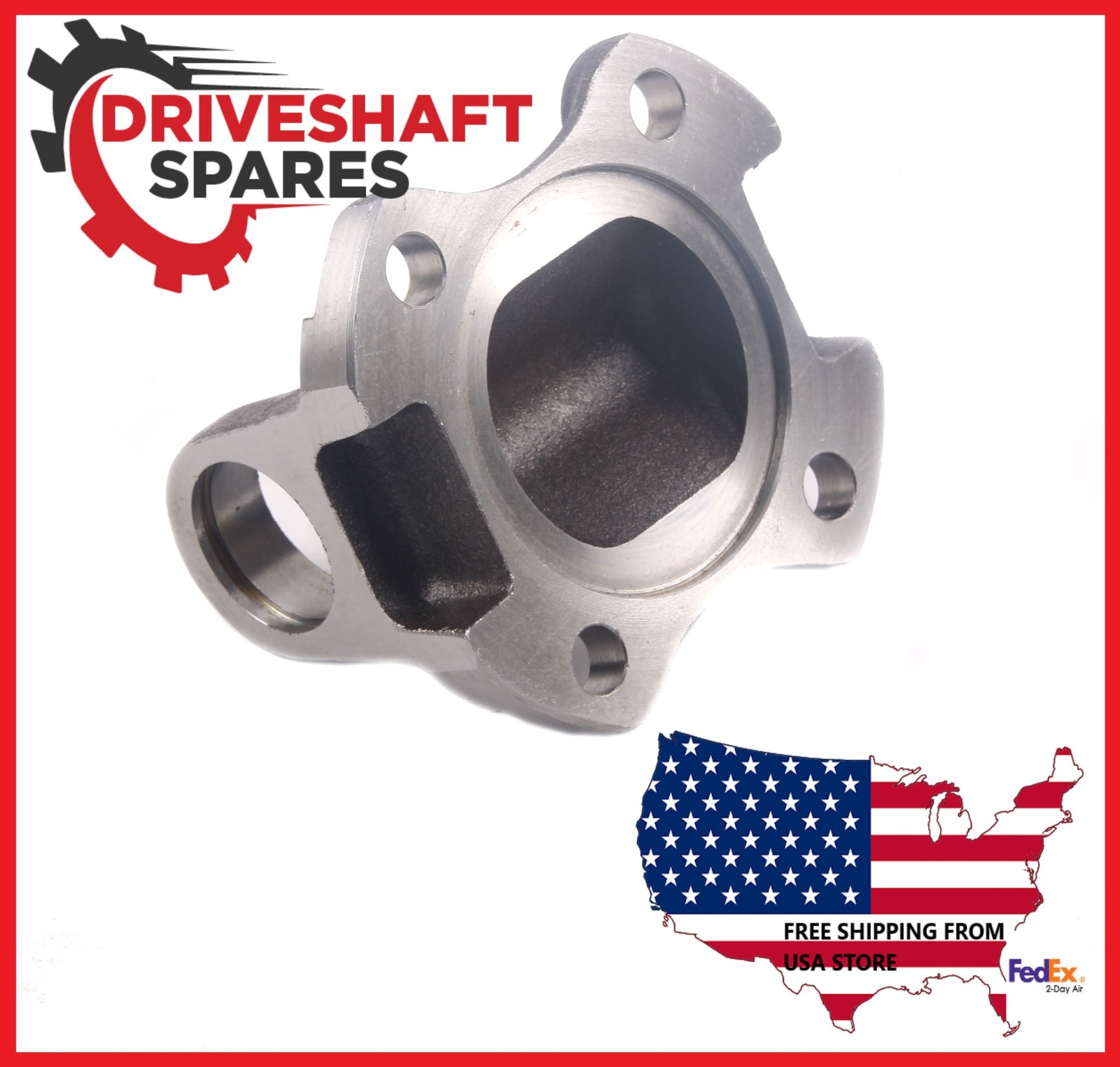 2-2-389, Flange Yoke 1310 series, 4xØ.375 Holes on 3.125BC, Ø2.375F pilot - Image 2