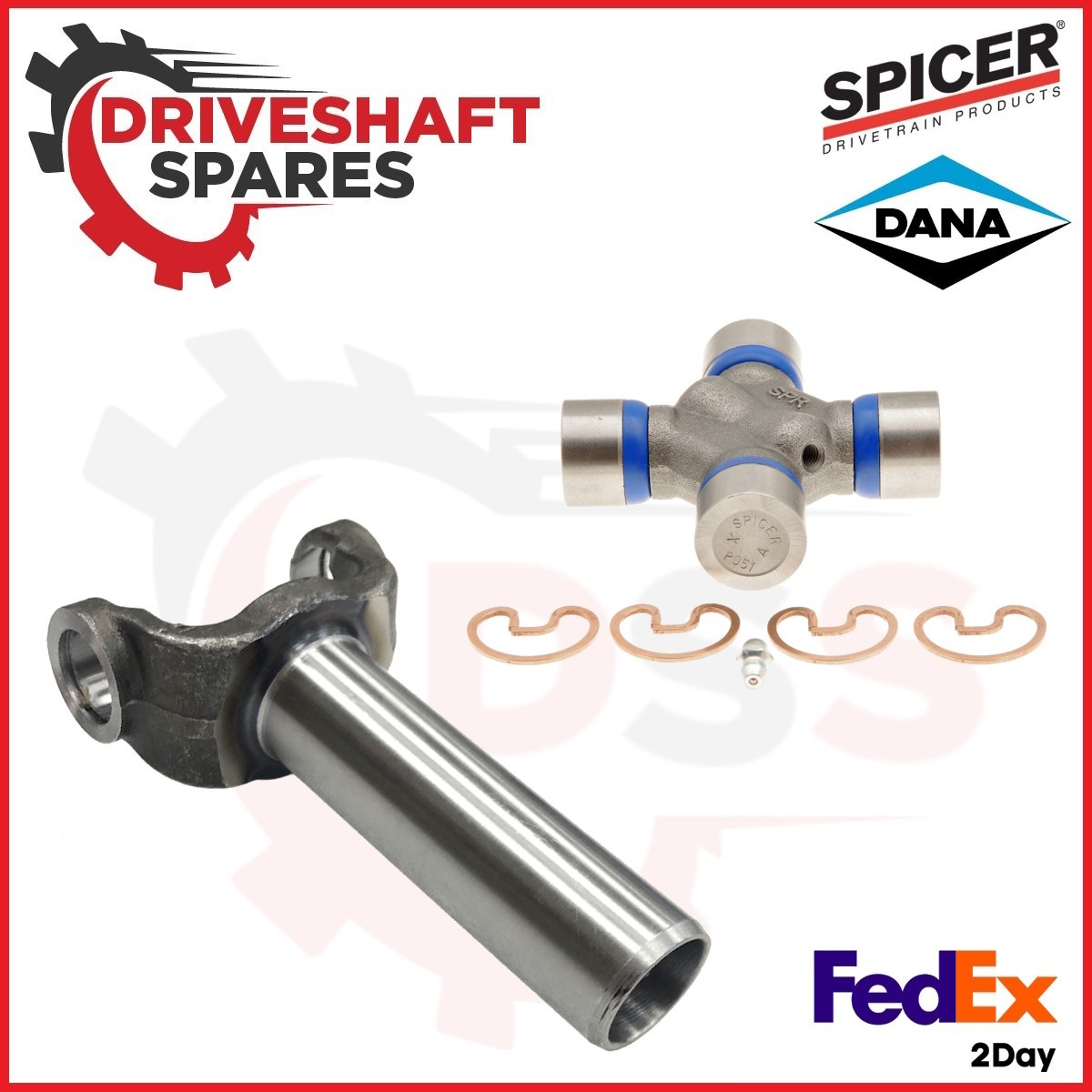 2-3-12051X Trans Yoke 27 spline For GM 350 700R4 + 5-213X Spicer 1330 U-Joint.