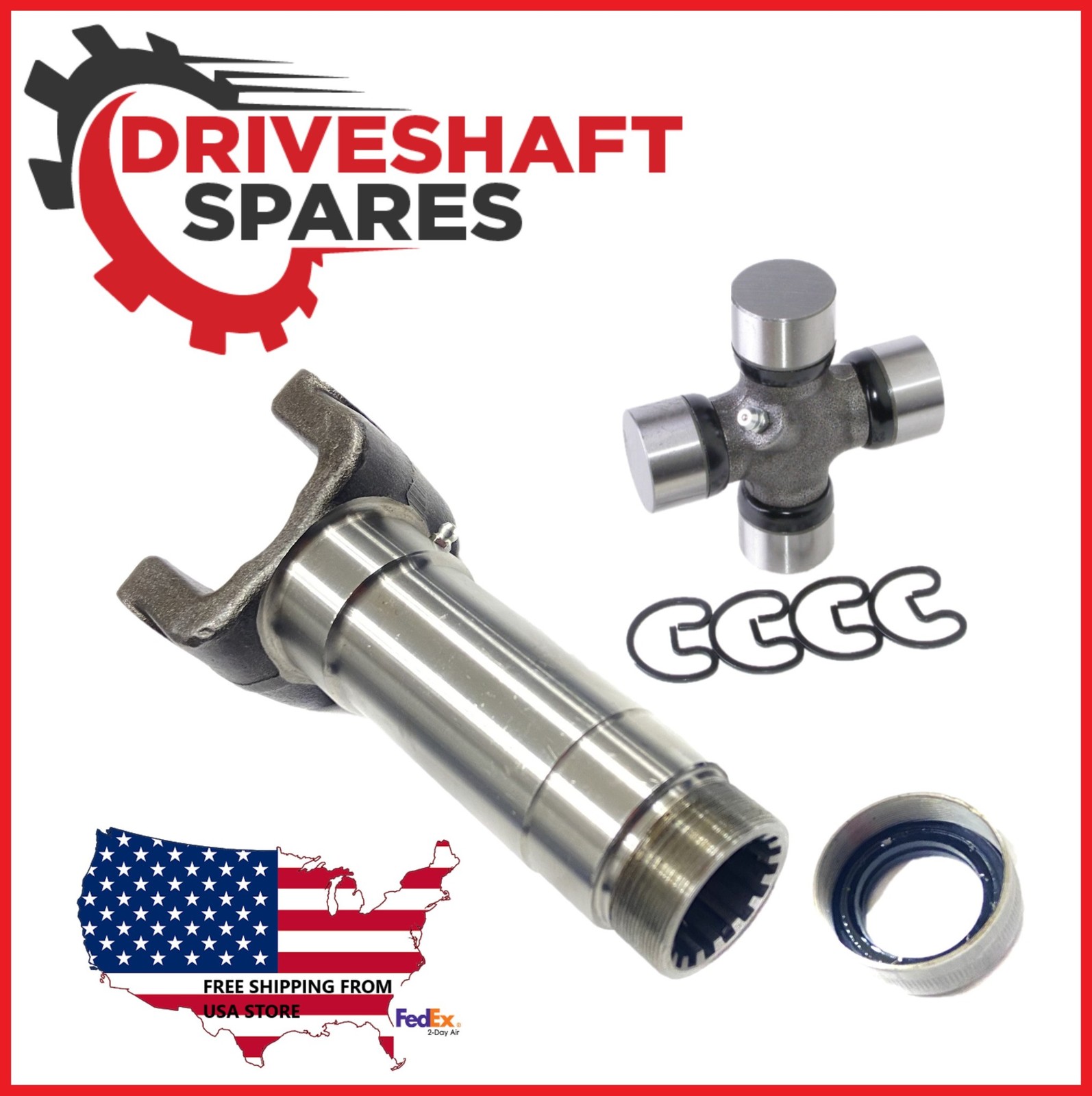 3-3-8081, Trans Slip Yoke 1350 Series + 5-178X, Universal Joint 1350 Series.