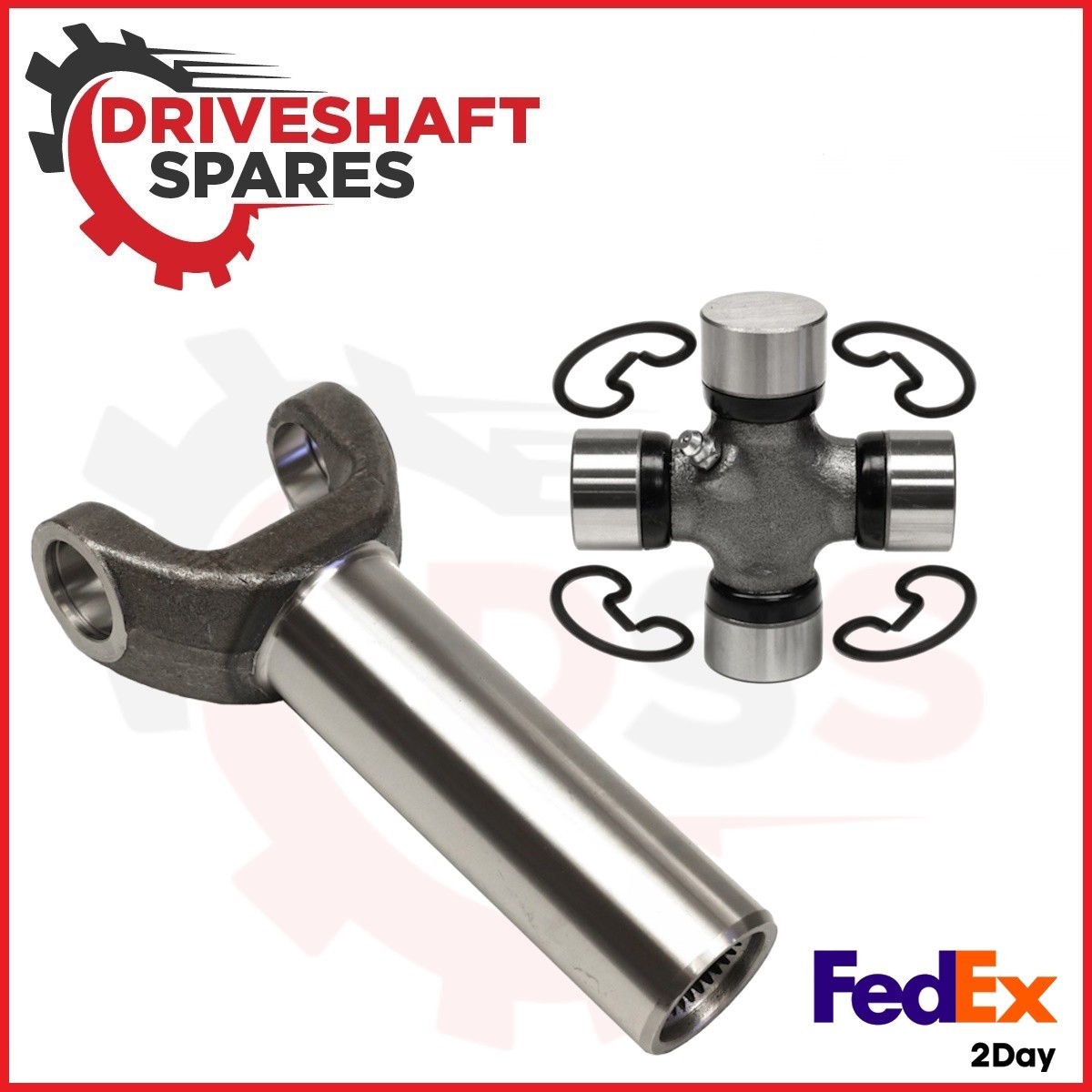 3-3-5551X, Transmission Slip Yoke 1350 Series + 5-178X, U-Joint 1350 Series.