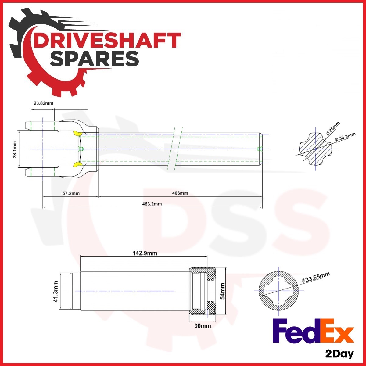 NEW 1000 Series 4 Spline Slip Assembly 18" - (Tube 1.750 x .065) - Image 4